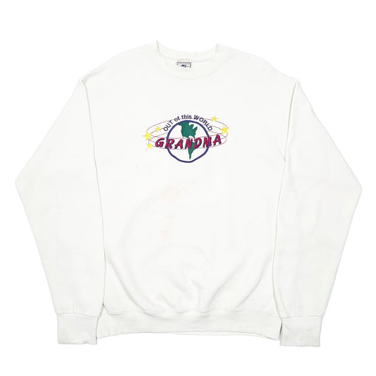 Mens Cream Lee Heavyweight Grandma Crewneck Jumper