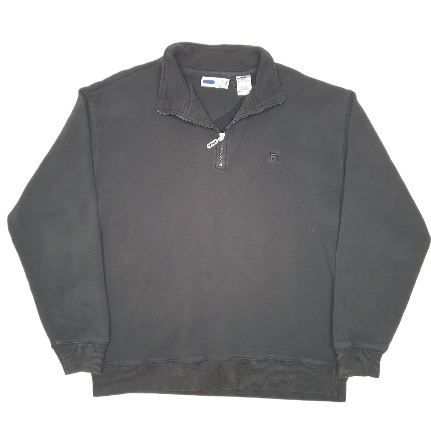 Mens Black Fila  Quarter Zip Jumper