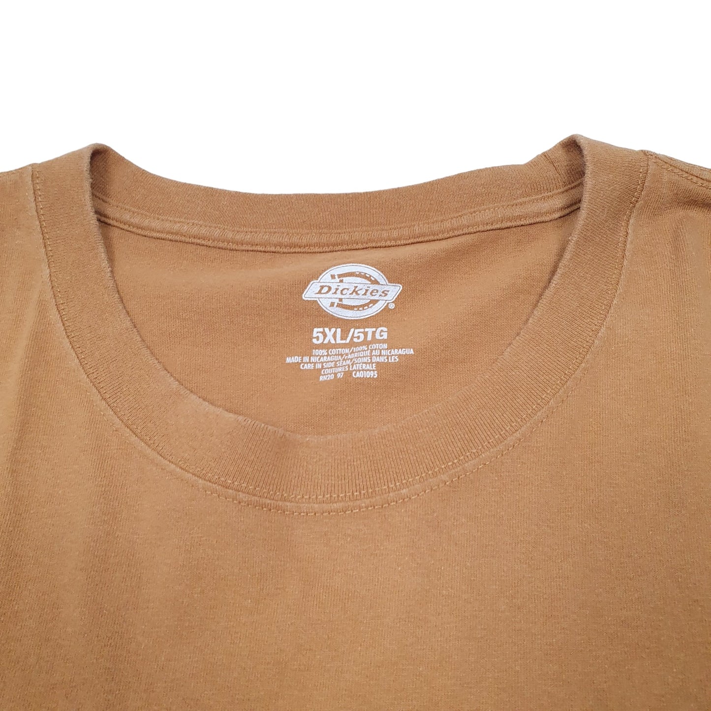 Mens Tan Dickies Pocket Workwear Short Sleeve T Shirt