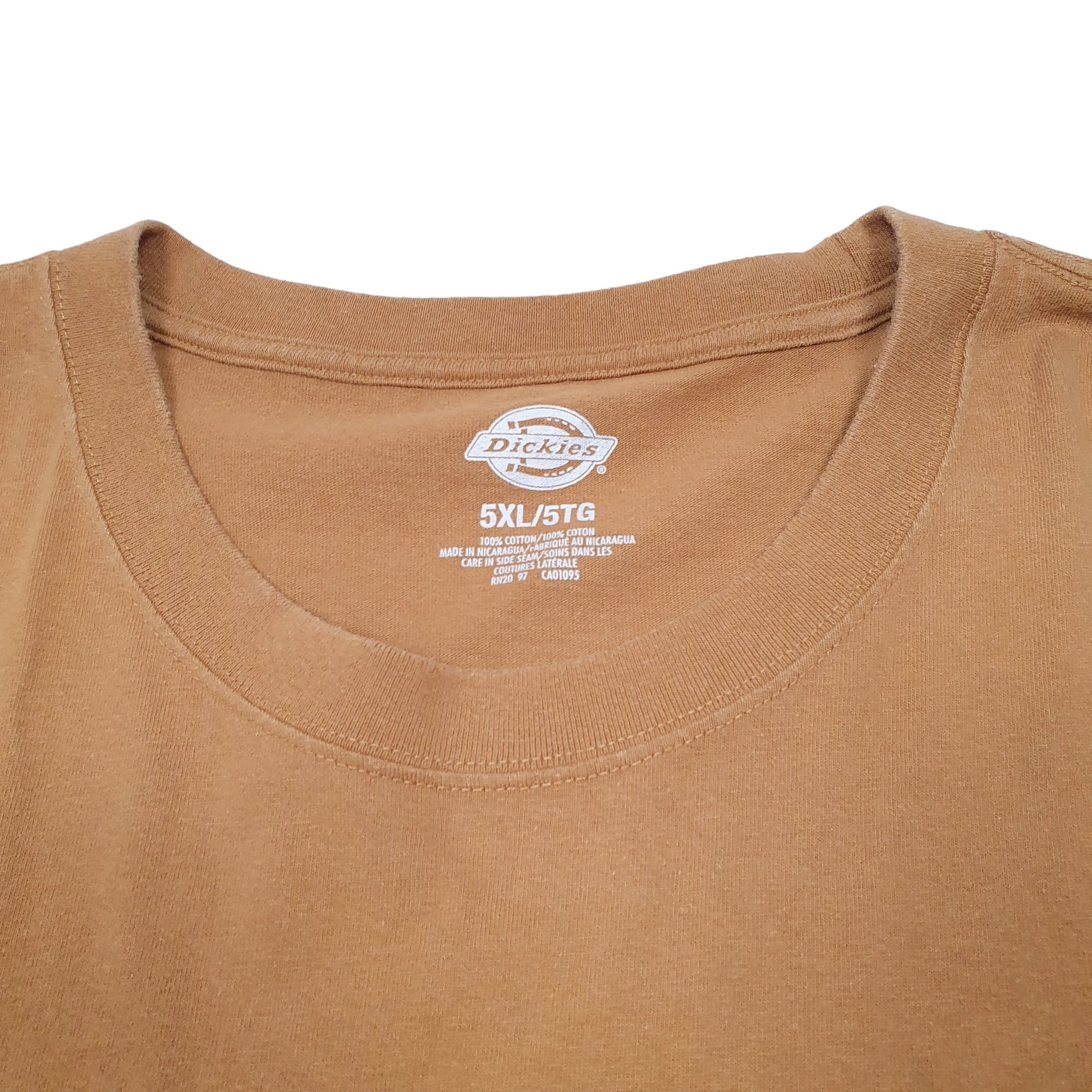 Mens Tan Dickies Pocket Workwear Short Sleeve T Shirt