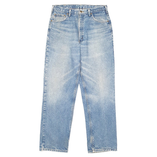 Mens Blue Carhartt Relaxed Cotton Lined Insulated B172 JeansW34 L32