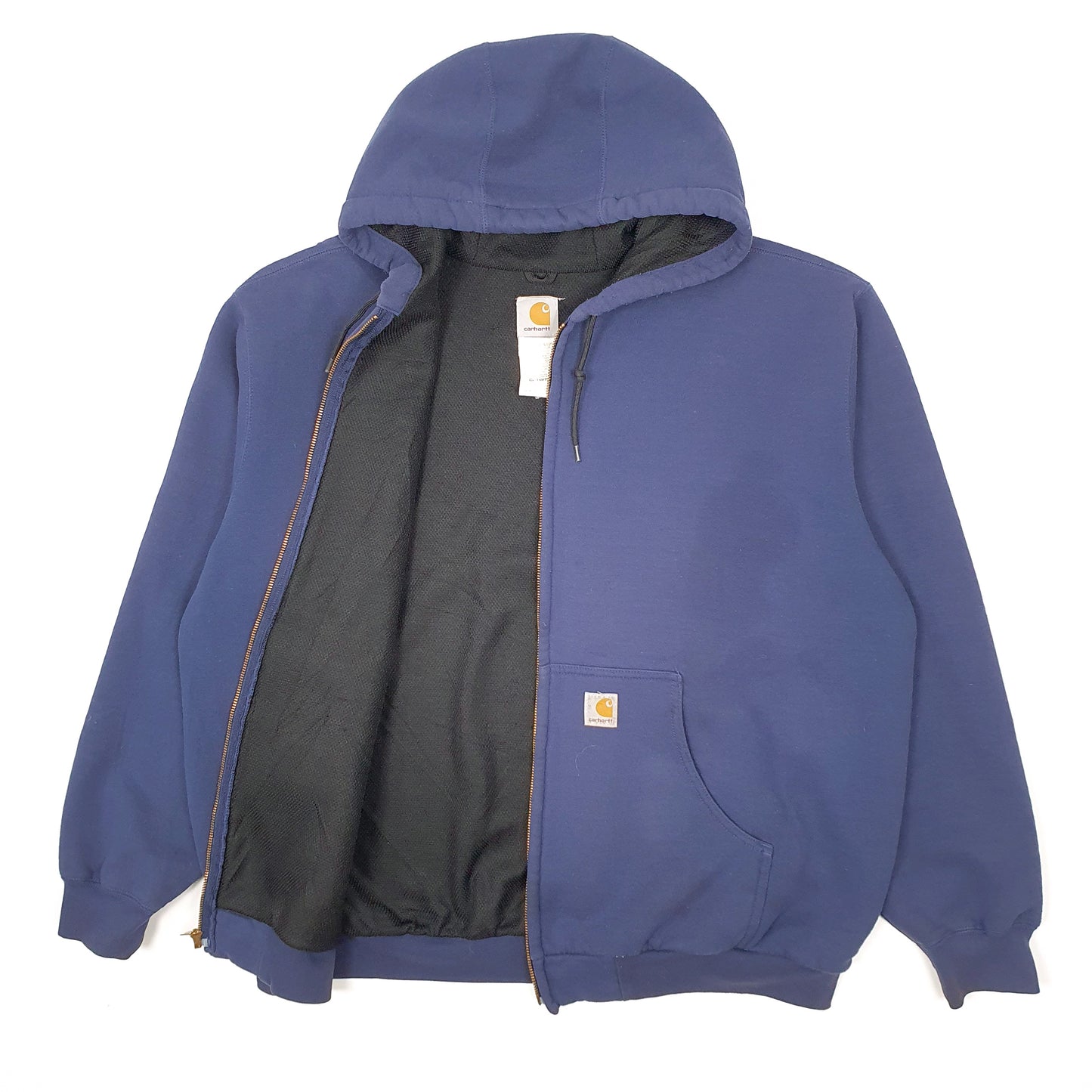 Mens Navy Carhartt J149 Thermal Lined Hoodie Active Jacket Full Zip Jumper