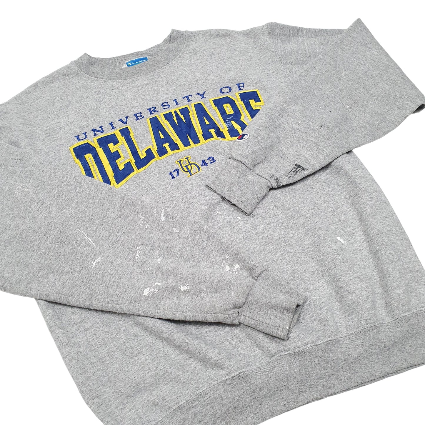 Mens Grey Champion University of Delaware Crewneck Jumper