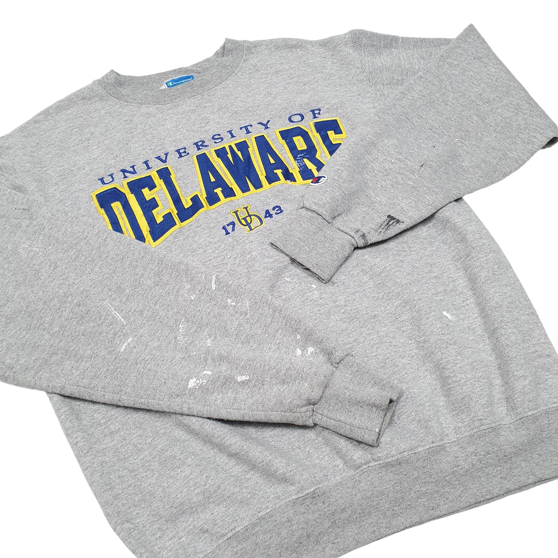 Mens Grey Champion University of Delaware Crewneck Jumper