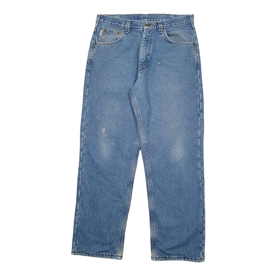 Mens Blue Carhartt B155 Lined Thermal Winter Casual JeansW33 L30