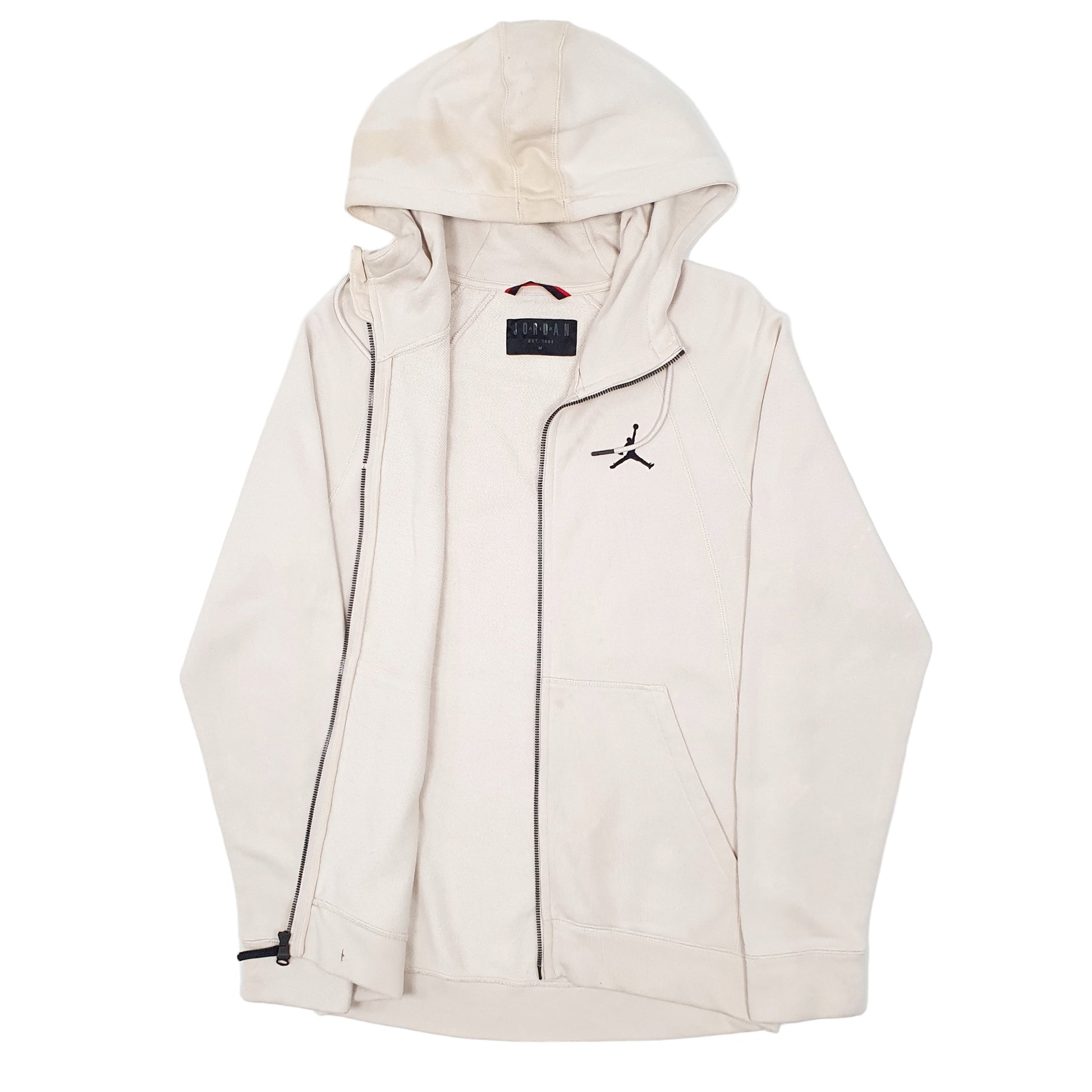 Mens Beige Nike Jordan Basketball Hoodie Full Zip Jumper
