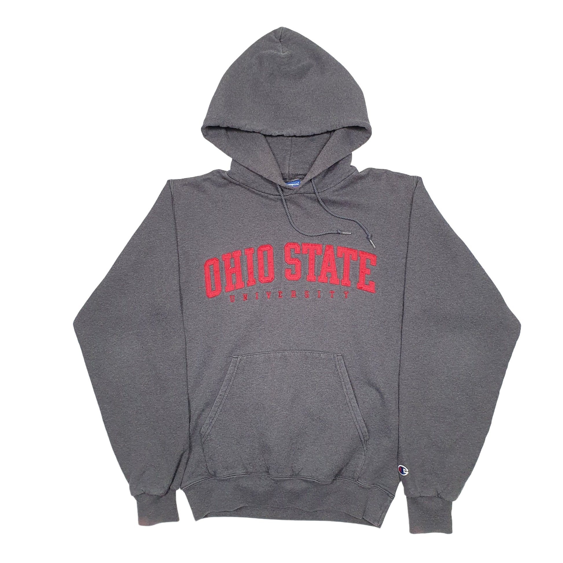 Mens Grey Champion Ohio State USA College Hoodie Jumper