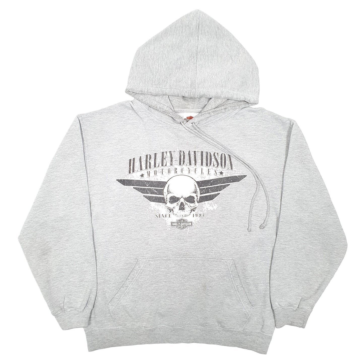 Mens Grey Harley Davidson Biker Motorcycles Skull Bahamas Hoodie Jumper