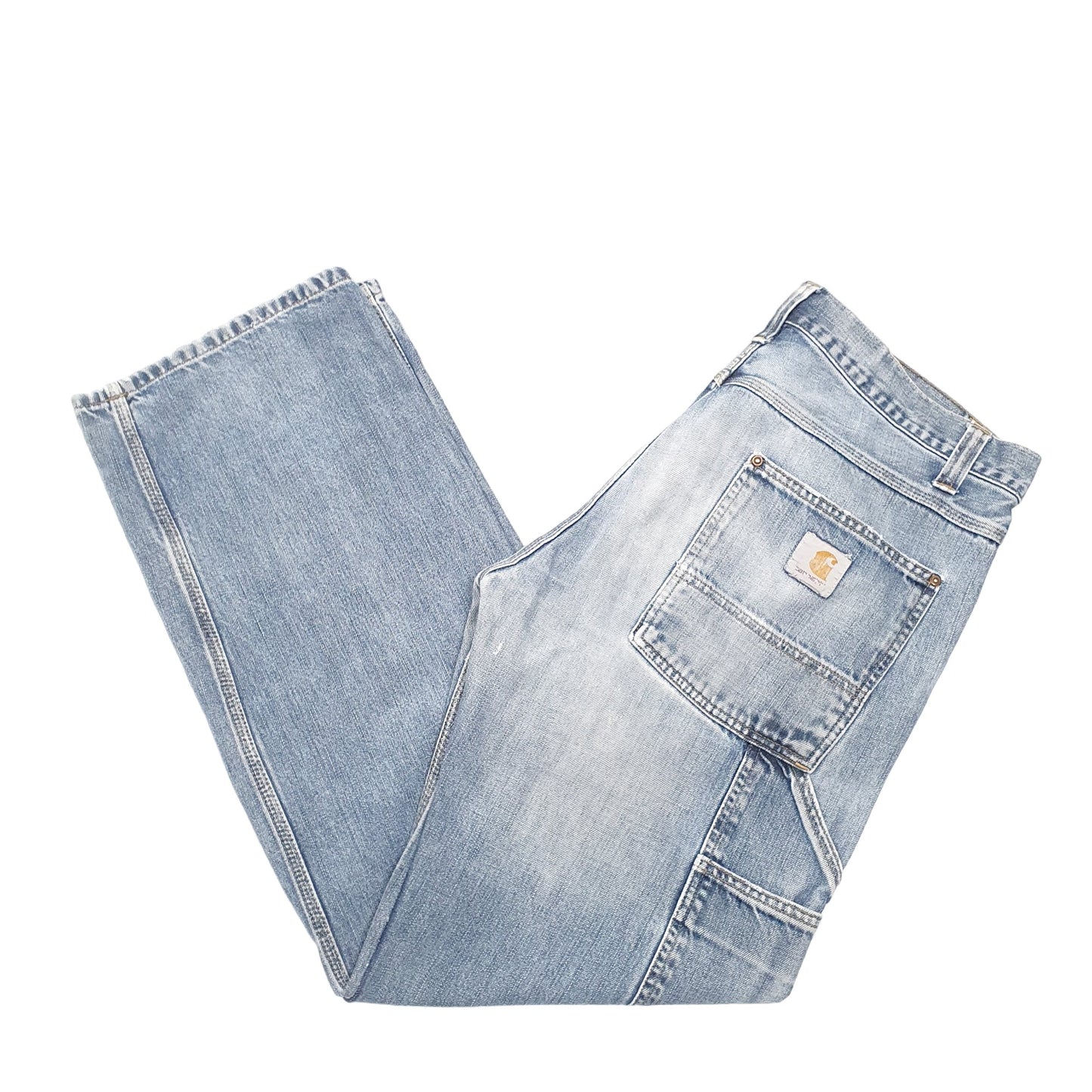 Mens Blue Carhartt Riveted Carpenter JeansW36 L32