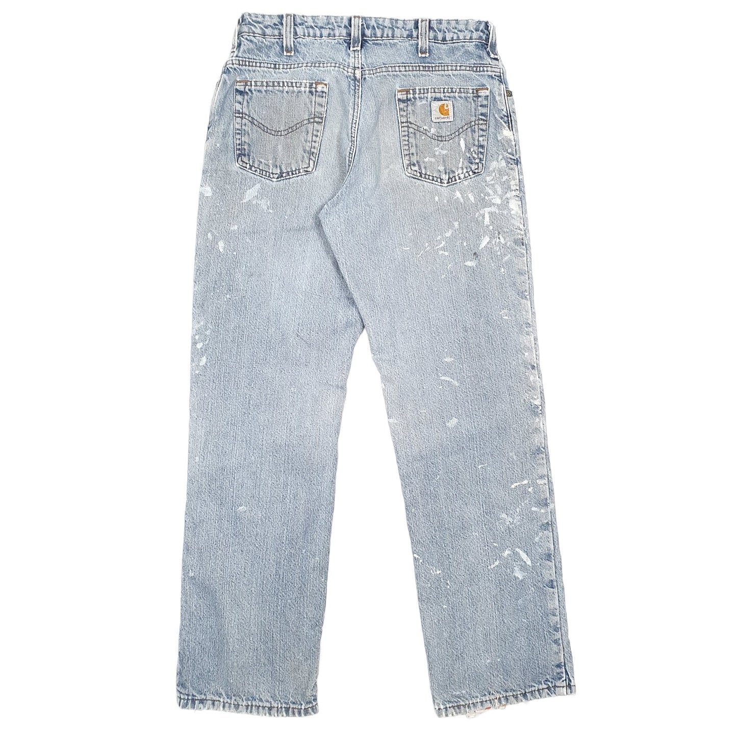 Mens Blue Carhartt Cotton Lined Insulated Casual JeansW30 L31