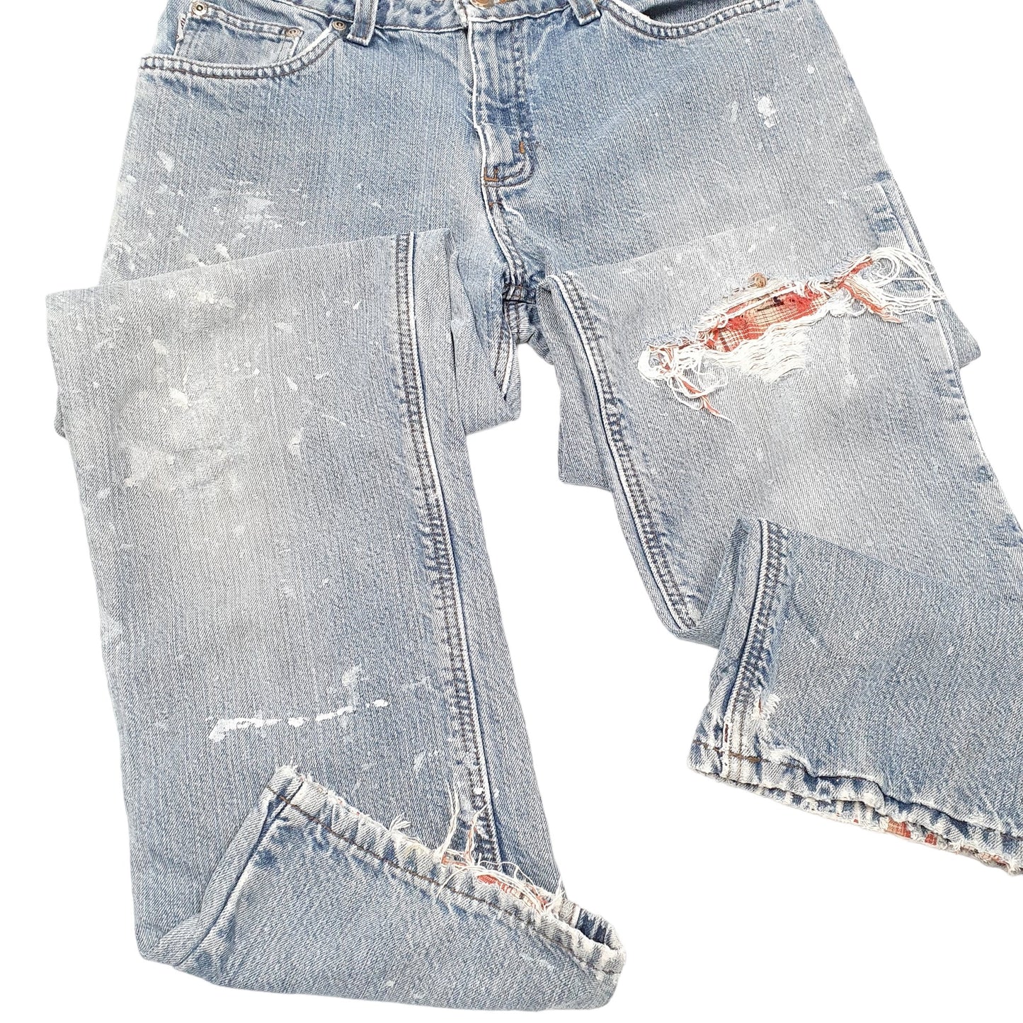 Mens Blue Carhartt Cotton Lined Insulated Casual JeansW30 L31