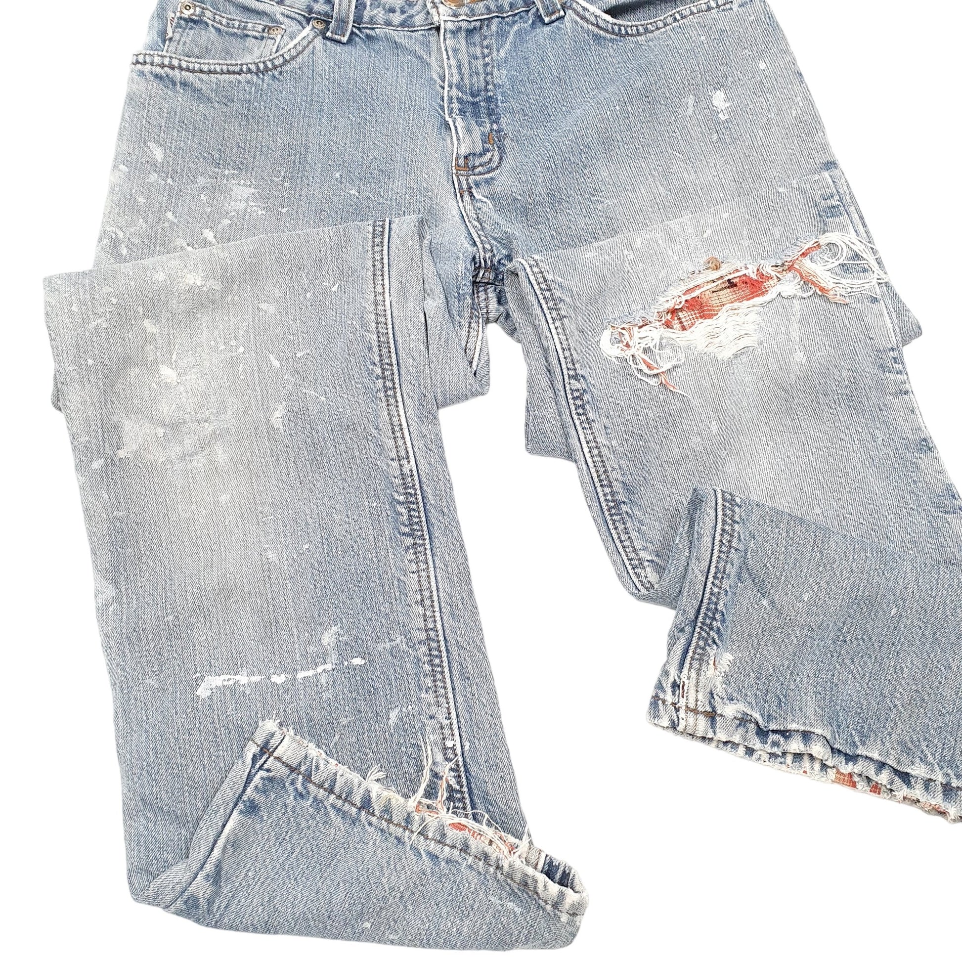 Mens Blue Carhartt Cotton Lined Insulated Casual JeansW30 L31