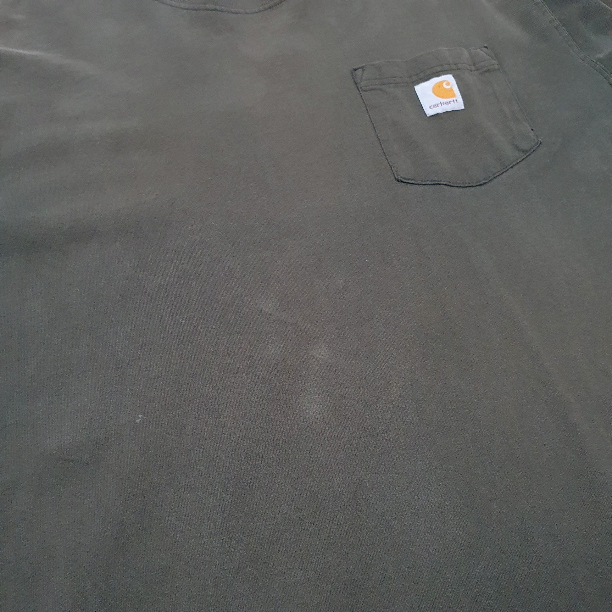 Mens Khaki Carhartt Pocket Short Sleeve T Shirt