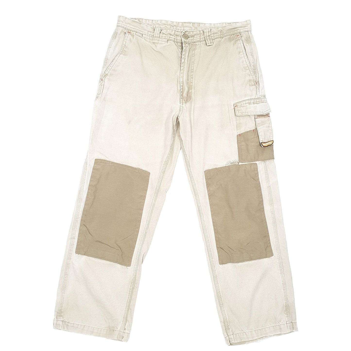 Mens Beige Hard Yakka Double Knee Utility Cargo Trousers