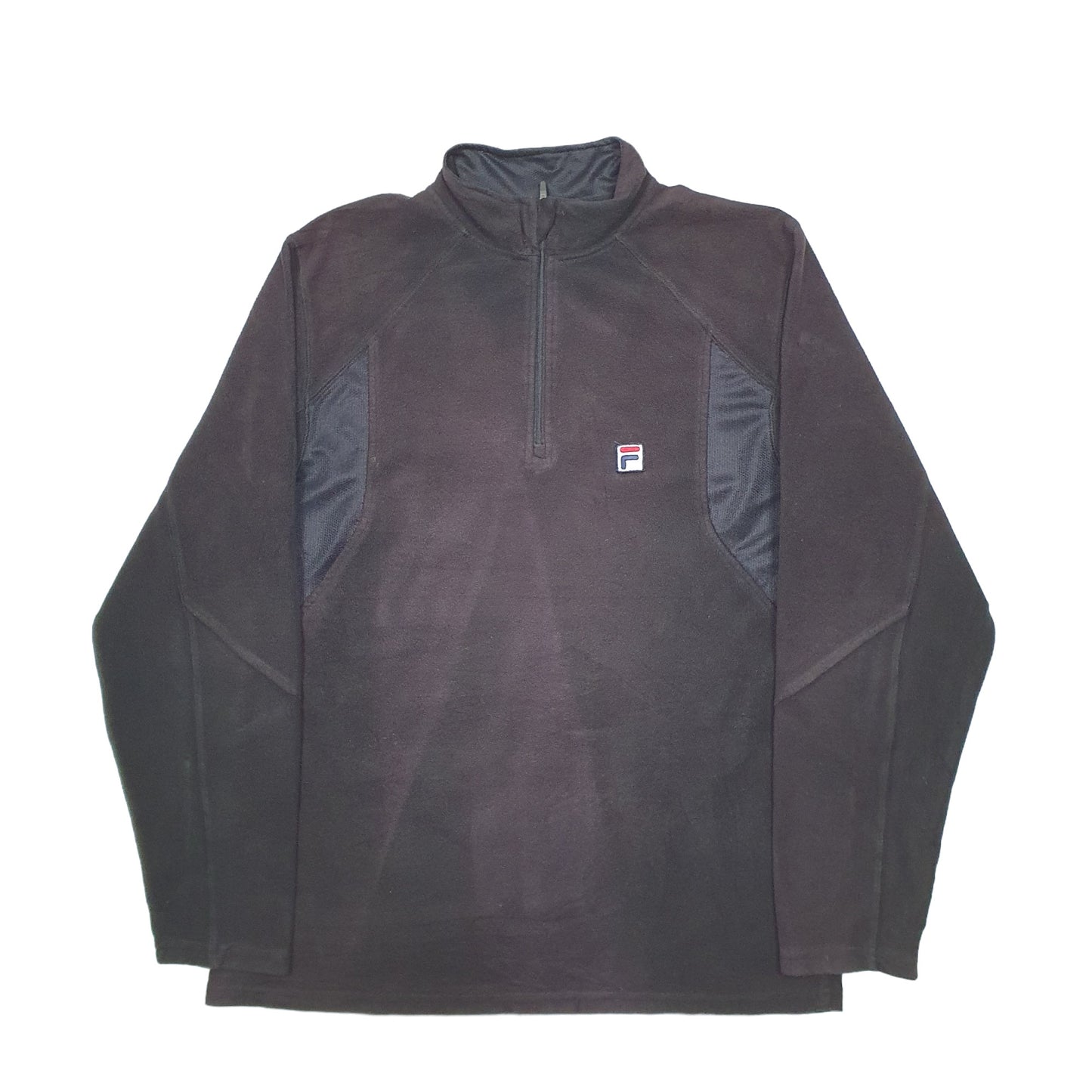 Mens Black Fila  Quarter Zip Jumper