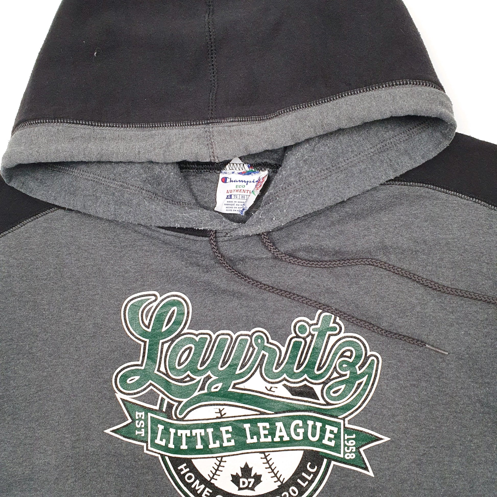 Mens Grey Champion Little League Baseball Canada Hoodie Jumper