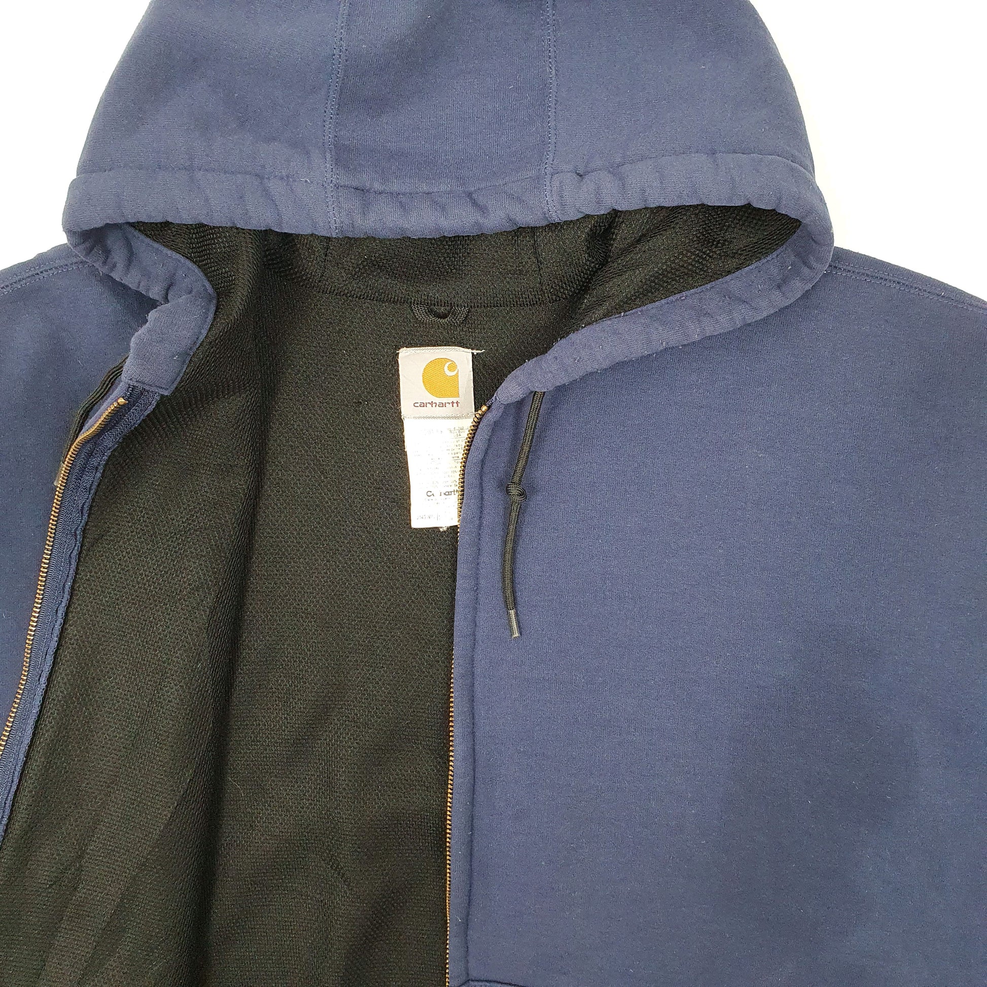 Mens Navy Carhartt J149 Thermal Lined Hoodie Active Jacket Full Zip Jumper