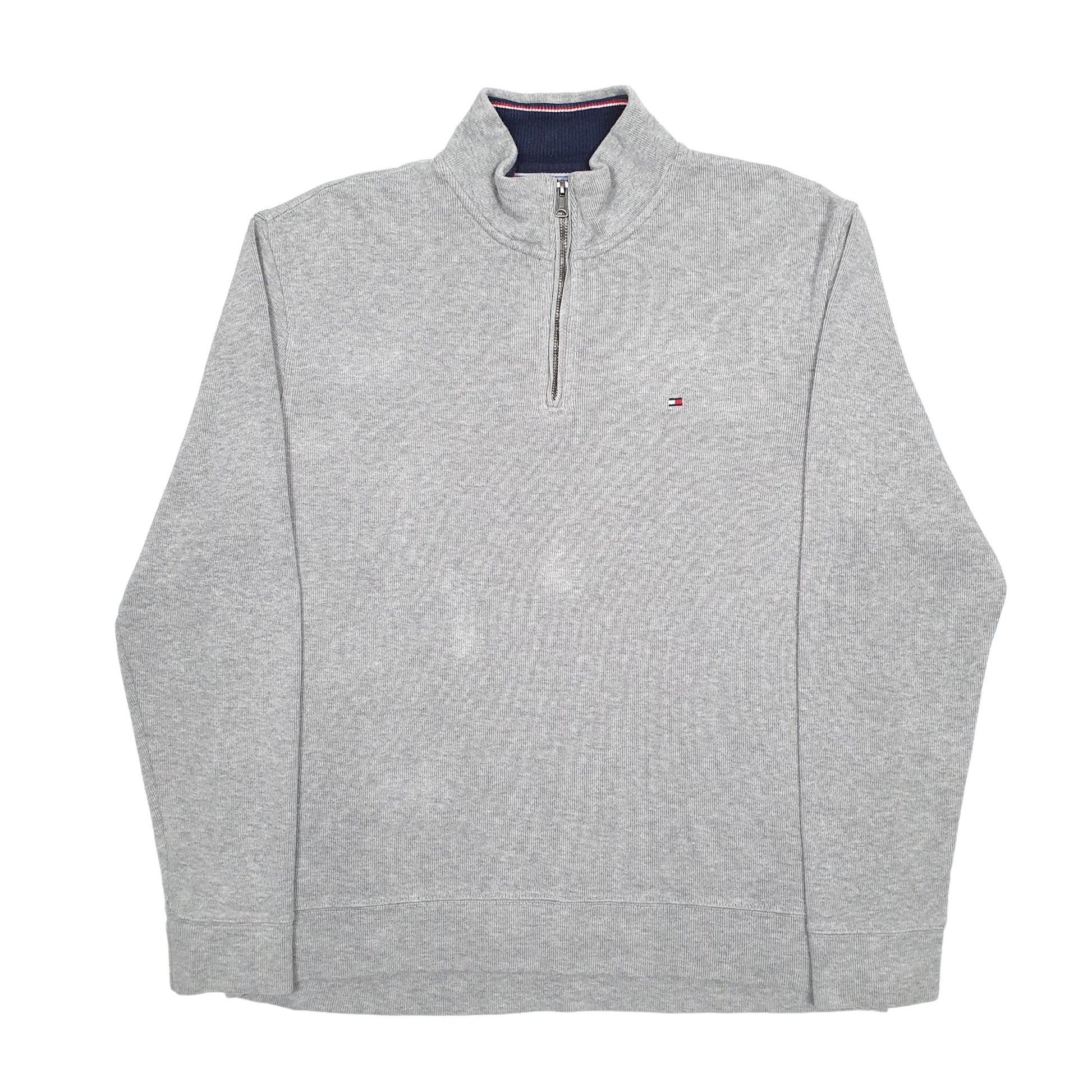 Mens Grey Tommy Hilfiger  Quarter Zip Jumper