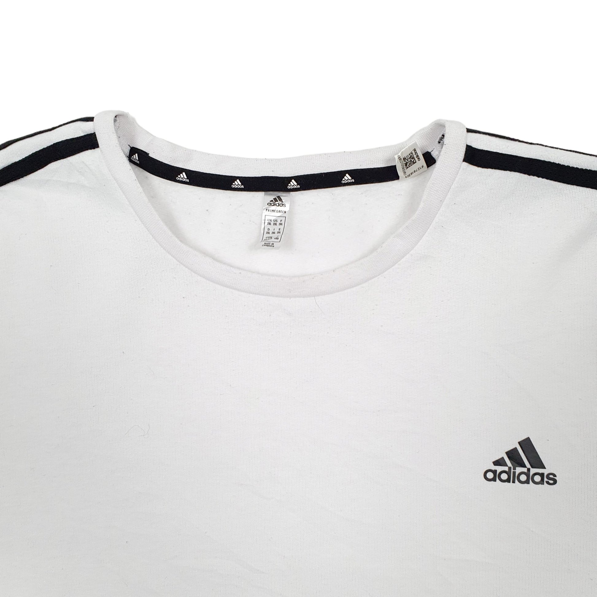 Mens White Adidas  Crewneck Jumper