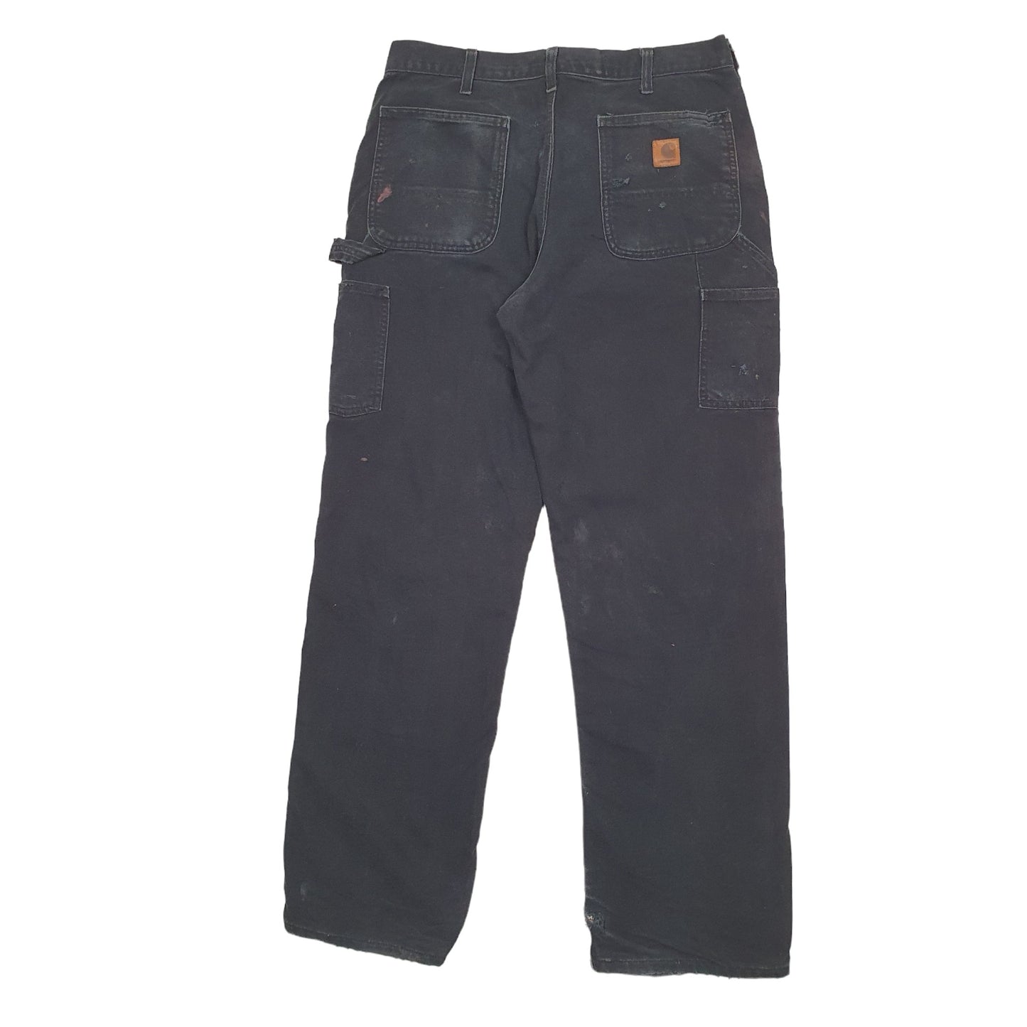 Mens Black Carhartt B111 Lined Thermal Winter Carpenter Trousers