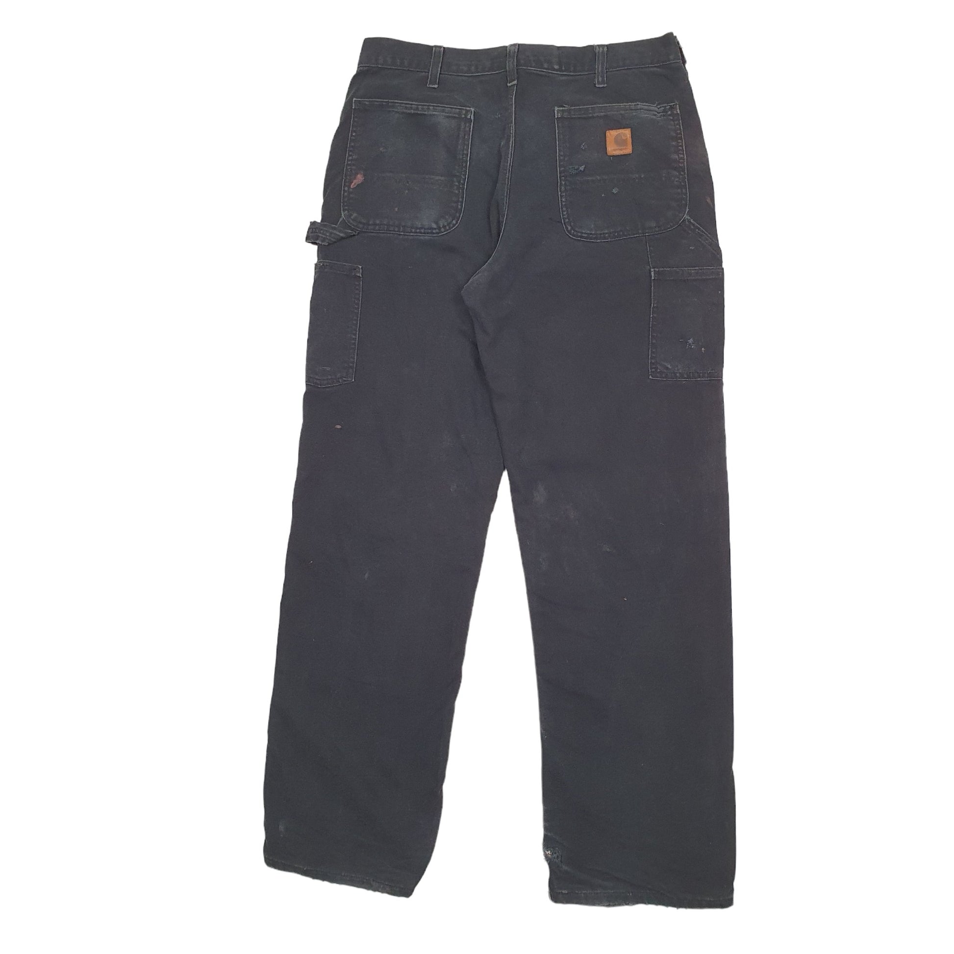 Mens Black Carhartt B111 Lined Thermal Winter Carpenter Trousers