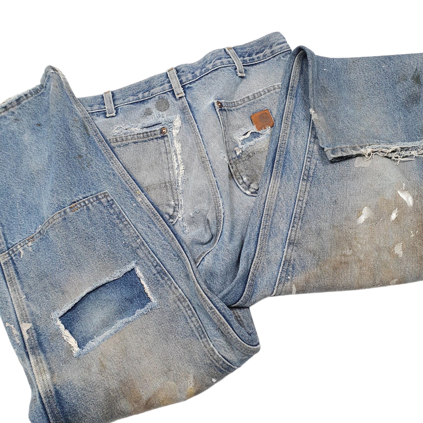 Mens Blue Carhartt Carpenter Double Knee Riveted B73 JeansW32 L30