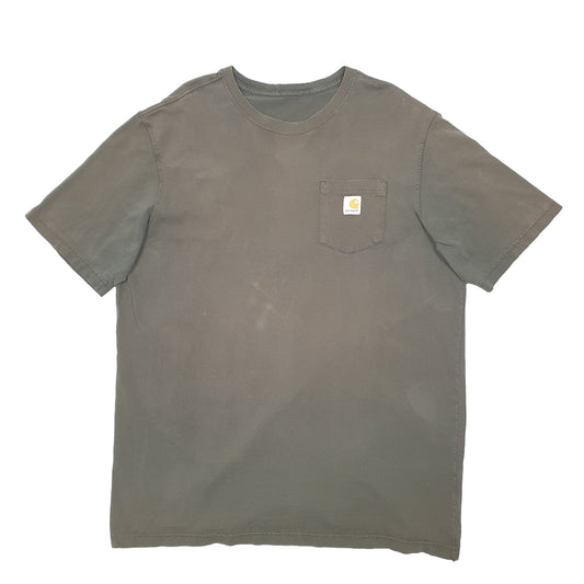 Mens Khaki Carhartt Pocket Short Sleeve T Shirt