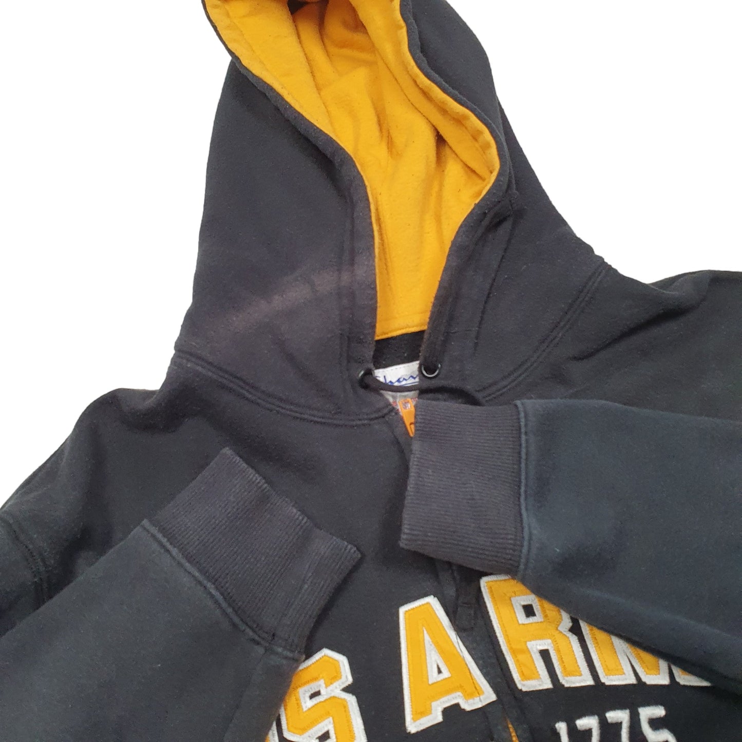 Mens Black Champion Hoodie US Army Est 1775 Strong Full Zip Jumper