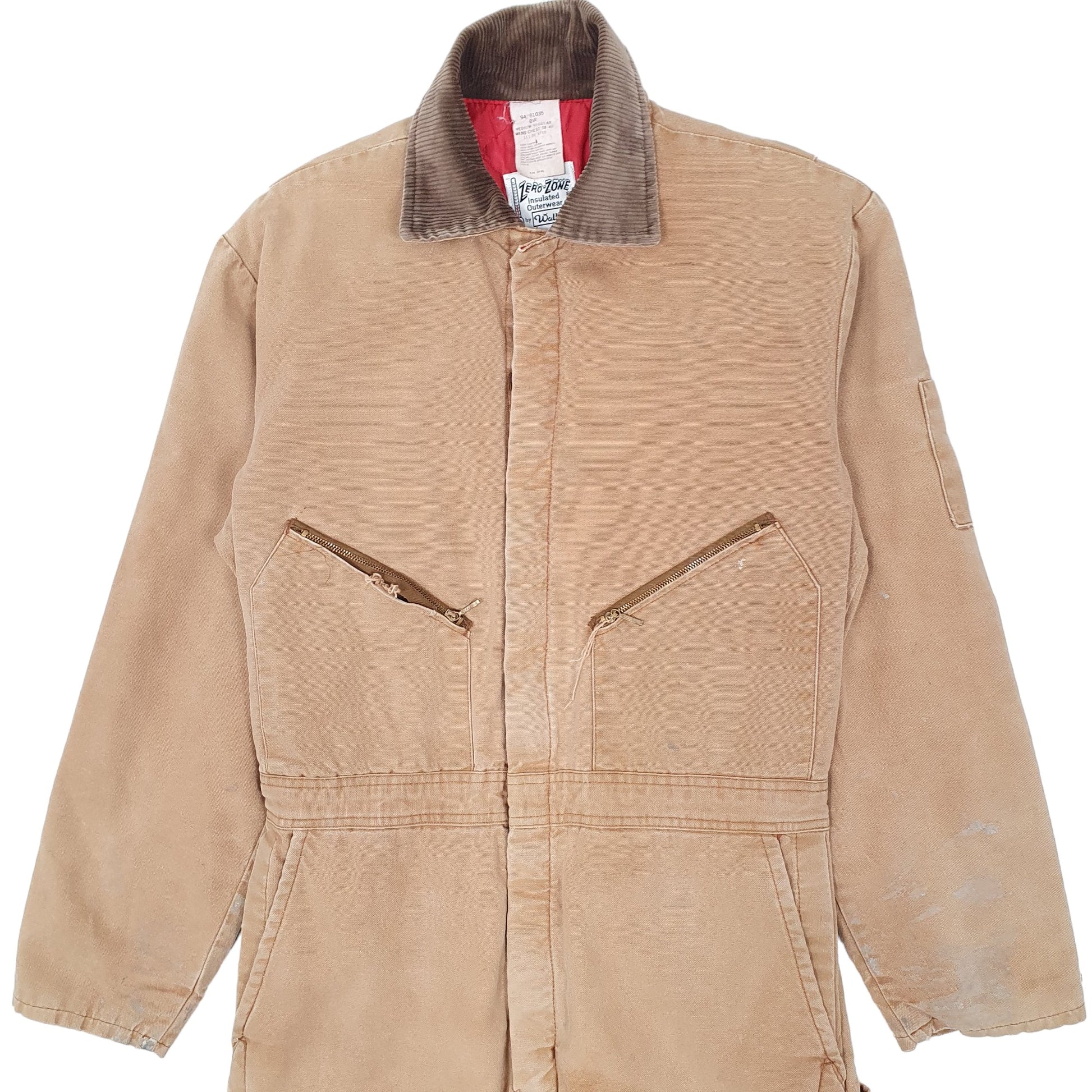 Mens Brown Walls Zero Zone Quilted Overalls Coveralls  Coat