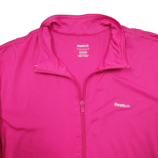Womens Pink Reebok Active Running Sport Full Zip Jumper