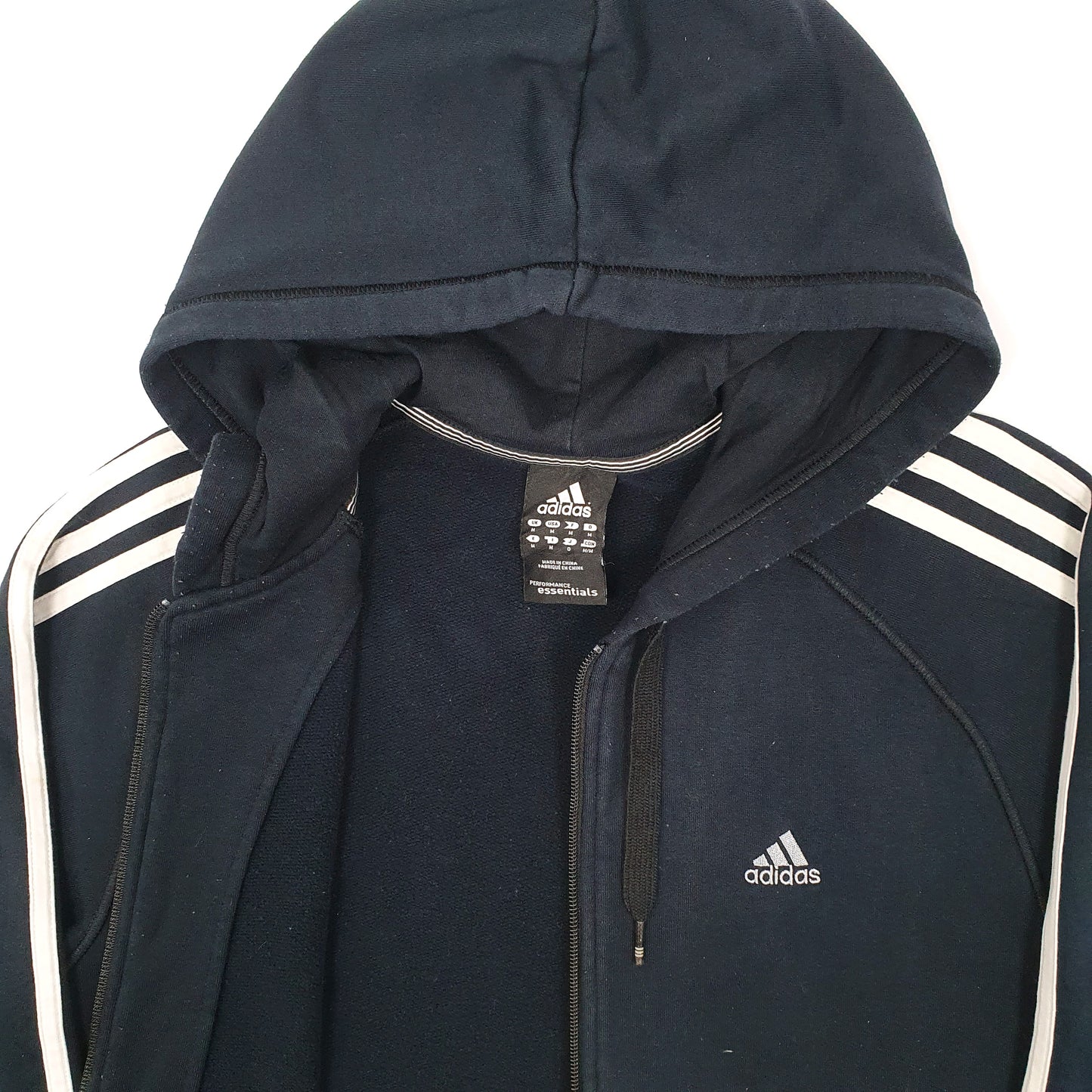 Mens Black Adidas Hoodie Full Zip Jumper