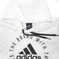 Mens White Adidas  Hoodie Jumper