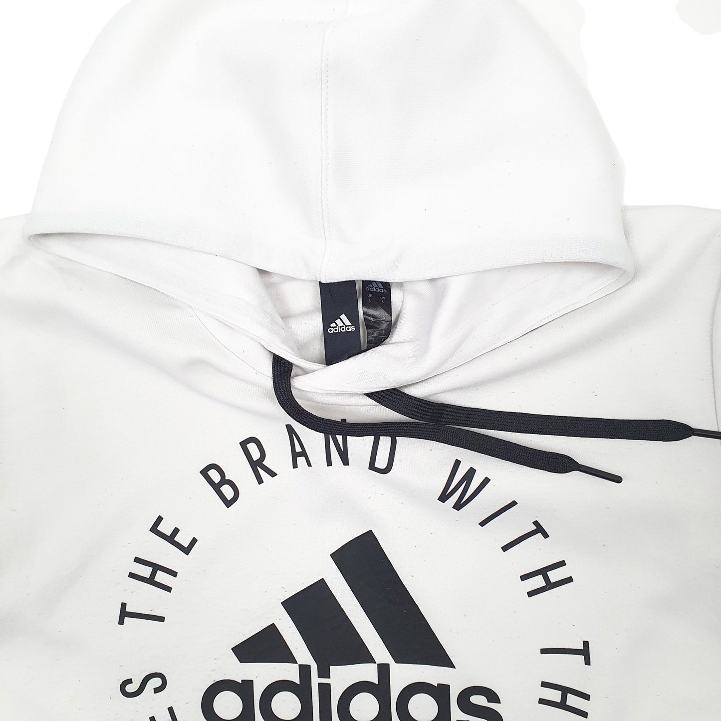 Mens White Adidas  Hoodie Jumper