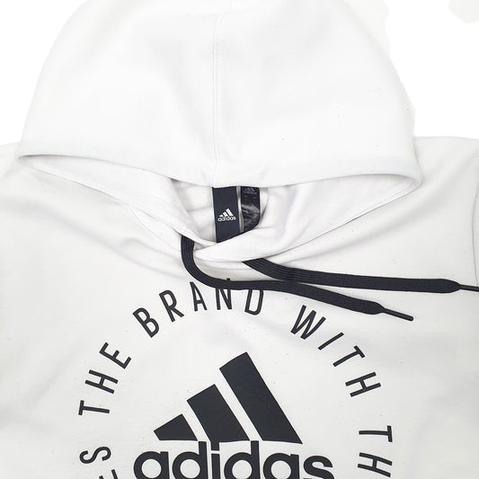 Mens White Adidas  Hoodie Jumper