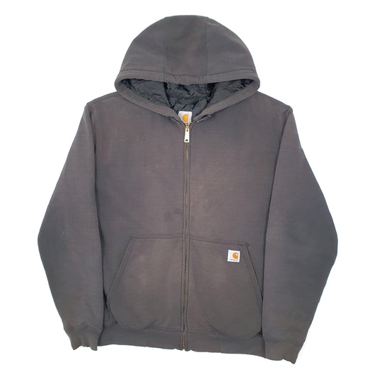Mens Grey Carhartt Hoodie Active Jacket Full Zip Jumper