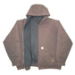 Mens Brown Carhartt Hoodie Active Thermal Full Zip Jumper