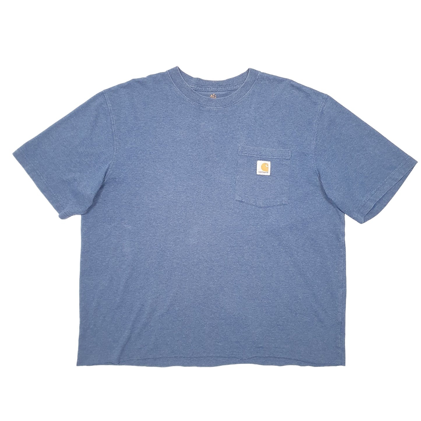 Mens Blue Carhartt Pocket Cut Off Short Sleeve T Shirt