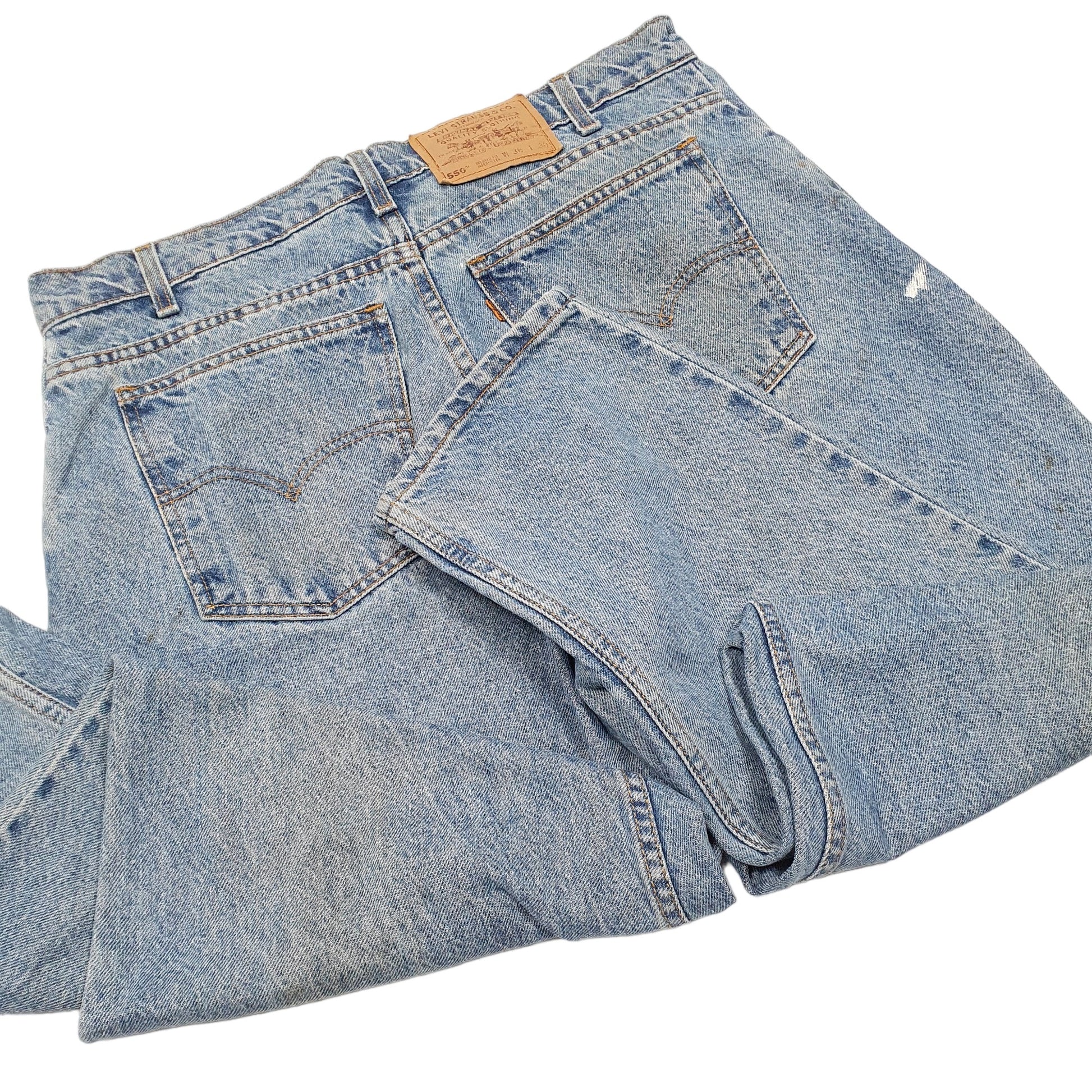 Mens Blue Levis Tapered Vintage 90s Orange Tab 550 JeansW36 L30