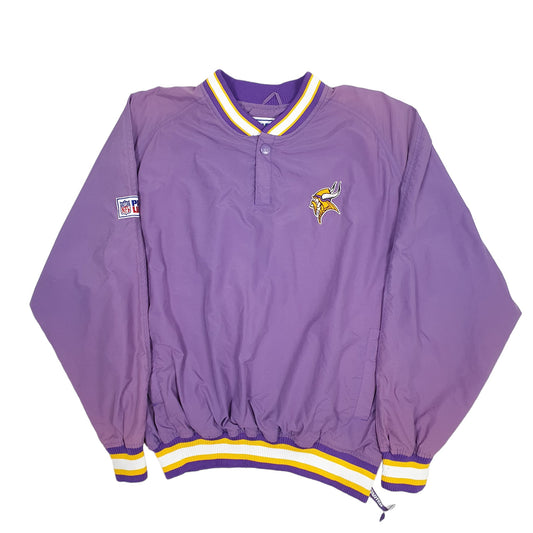 Mens Purple Starter Pro Line Vintage 1990s NFL Minnesota Vikings Hoodie Coat
