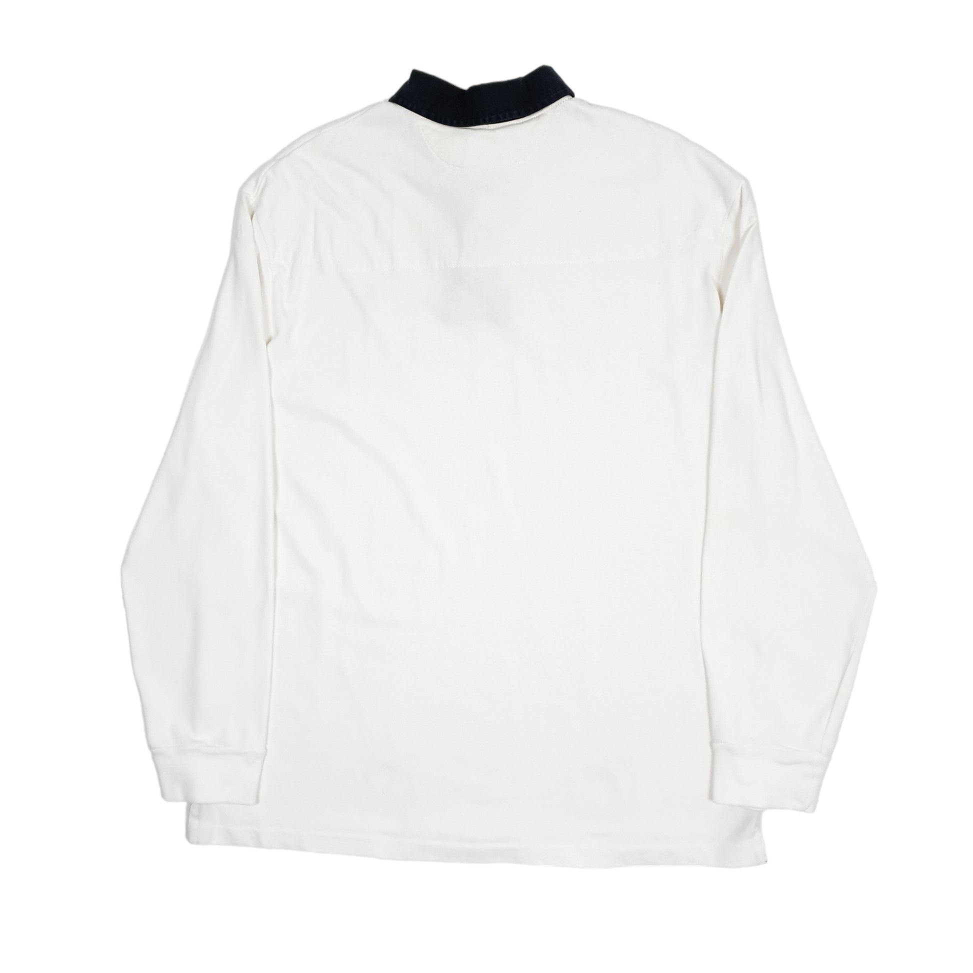 Mens White Polo Ralph Lauren Rugby Shirt Crewneck Jumper
