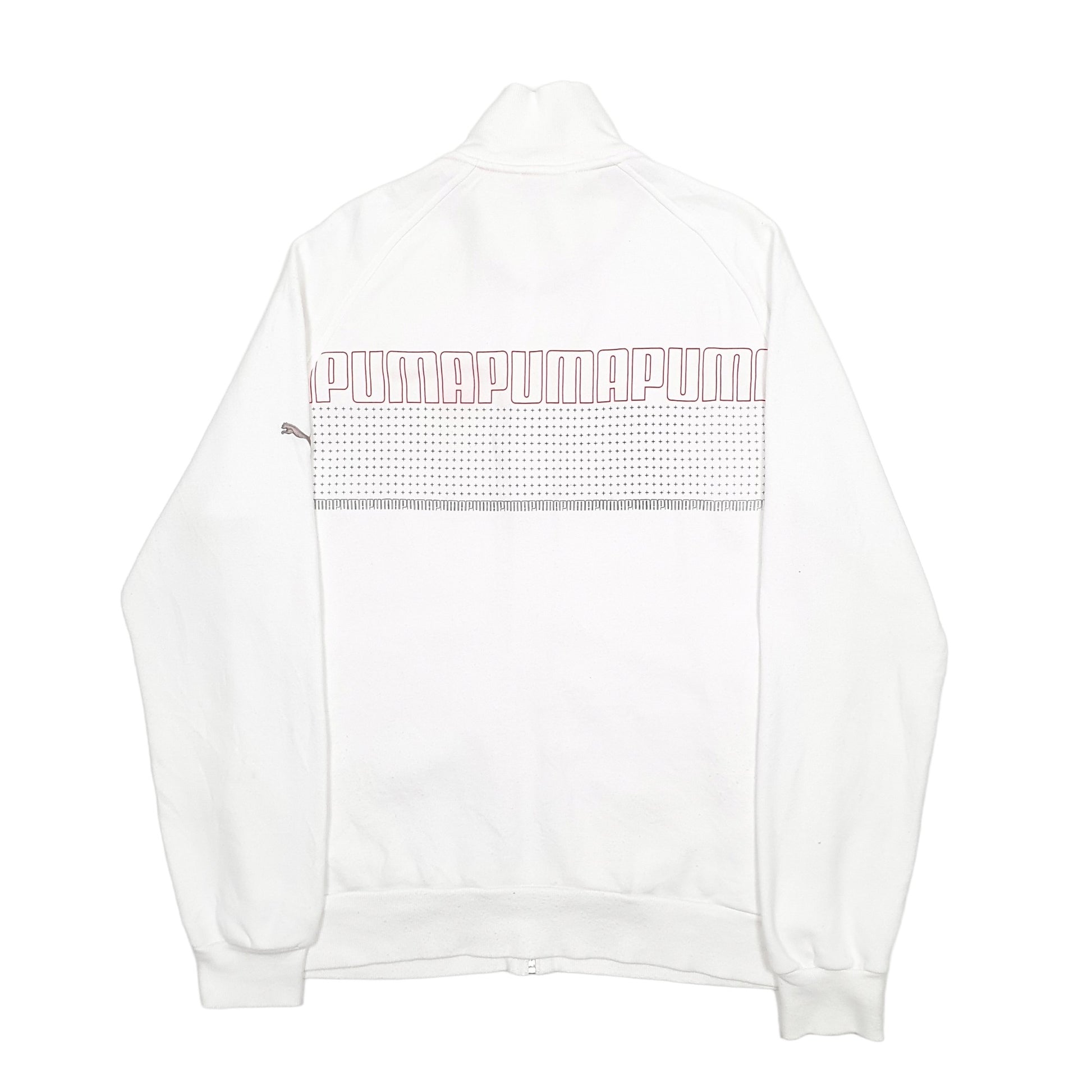 Mens White Puma  Full Zip Jumper