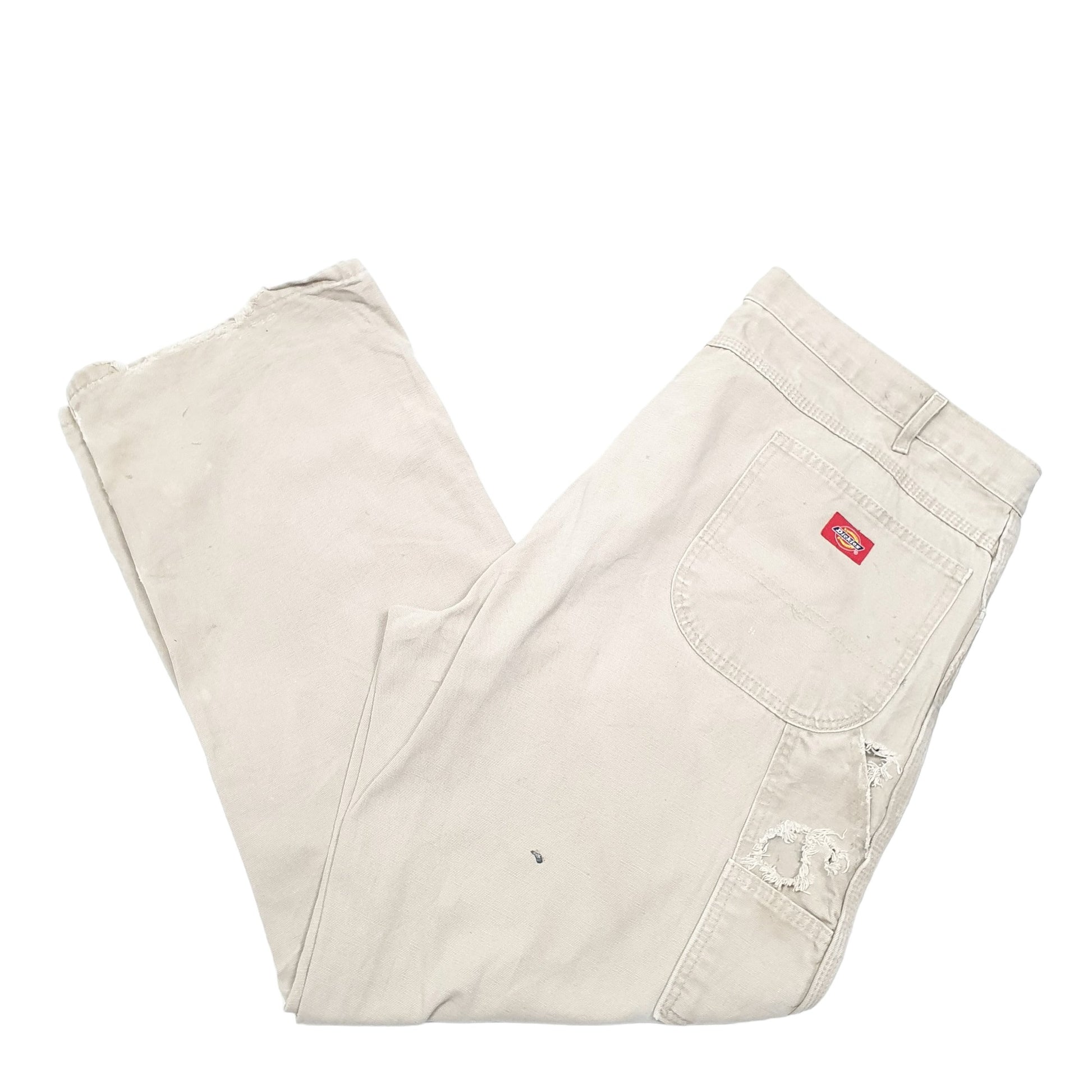 Mens Beige Dickies  Carpenter Trousers