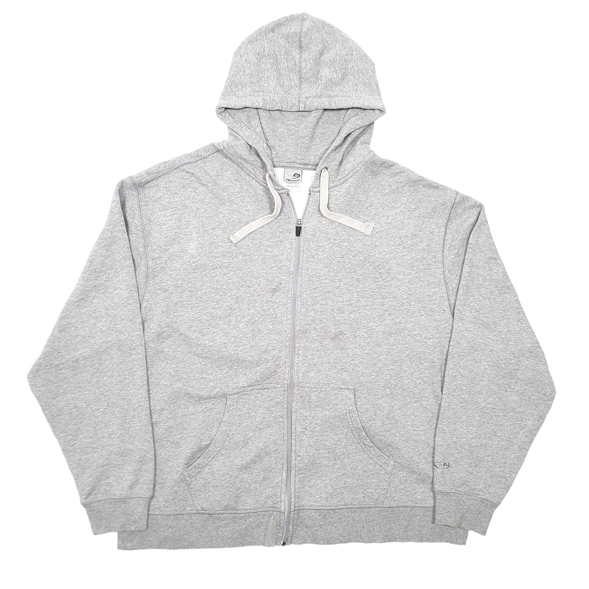 Mens Grey Champion Hoodie Hooded Full Zip Jumper