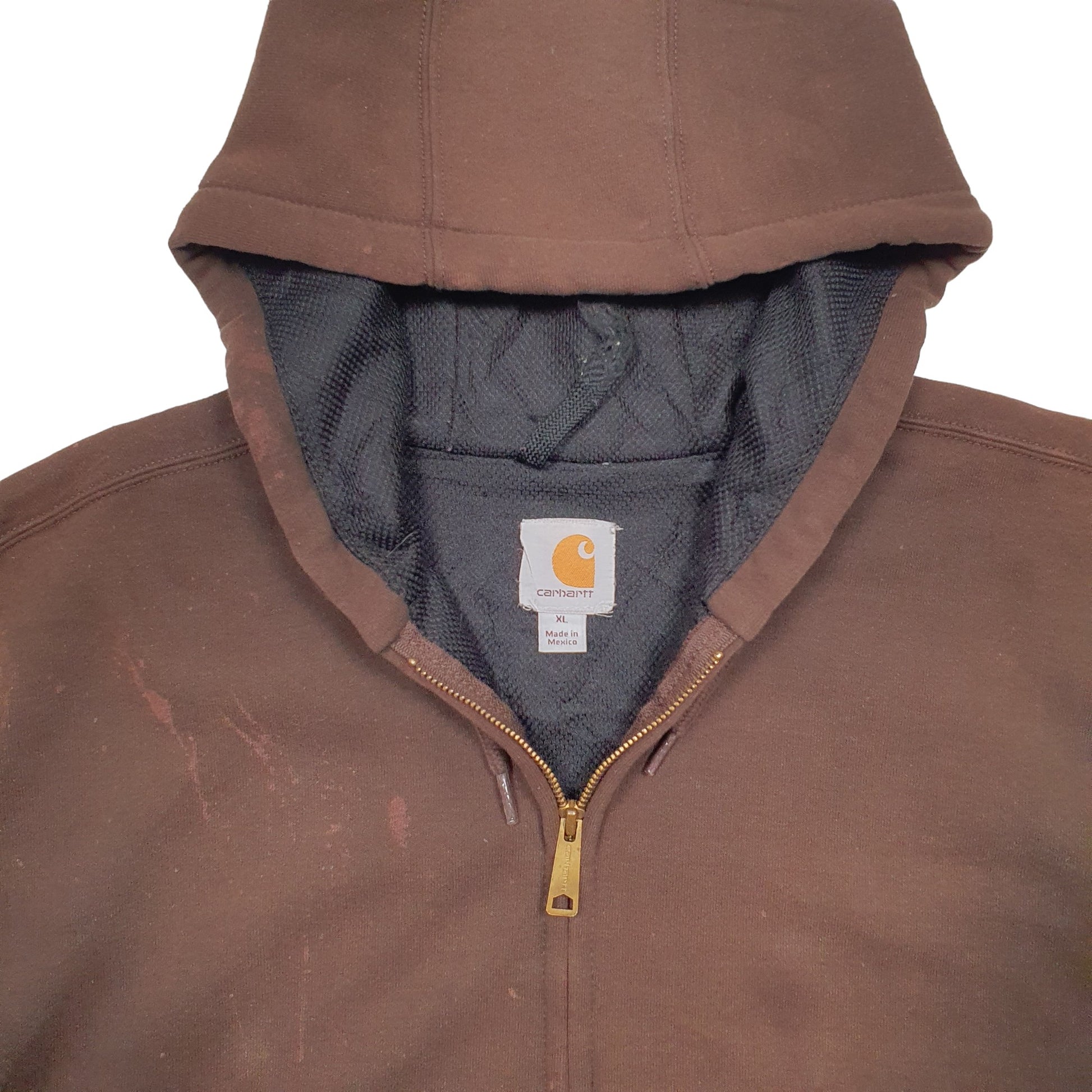 Mens Brown Carhartt Lined Thermal Full Zip Jumper