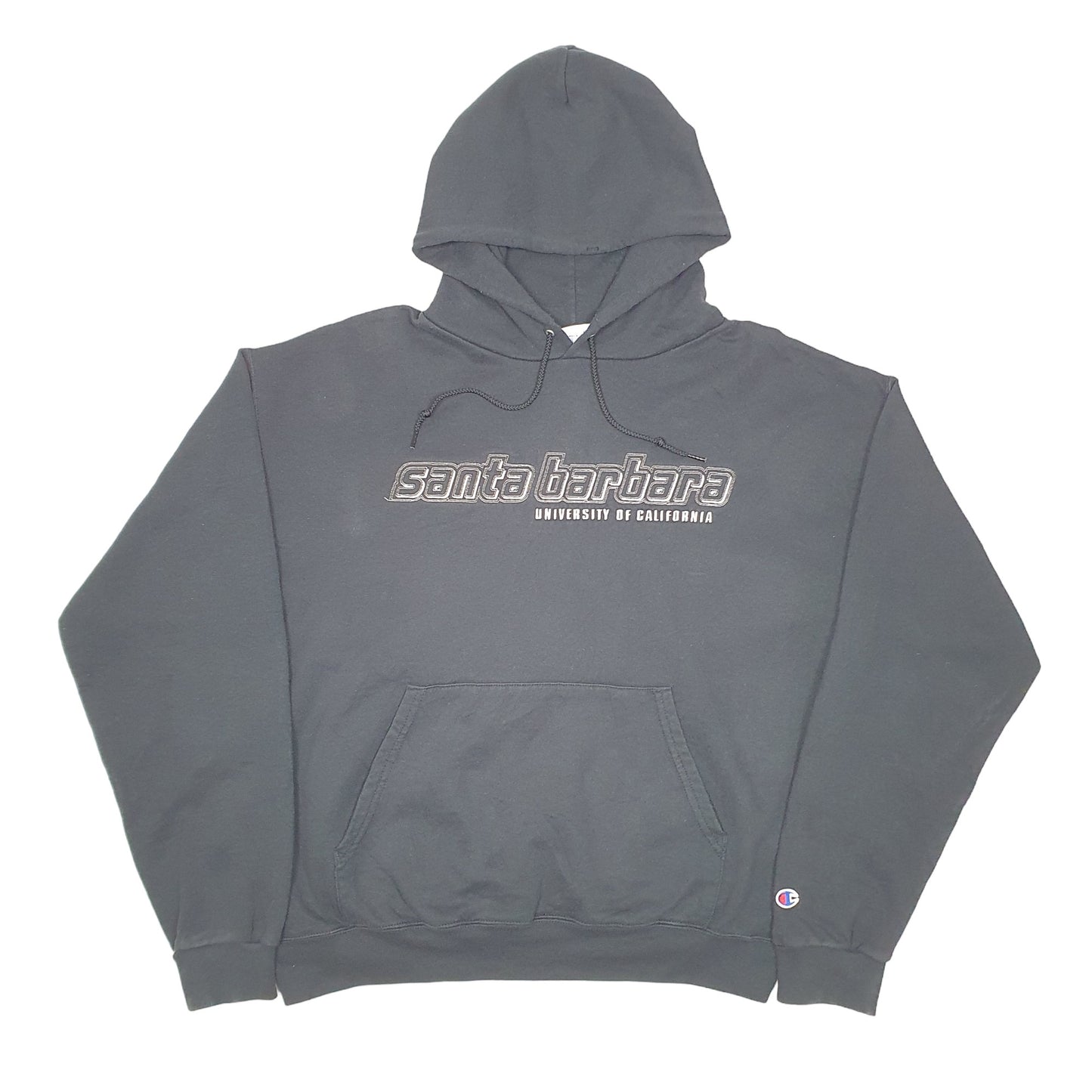 Mens Black Champion Santa Barbara University Of California Hoodie Jumper