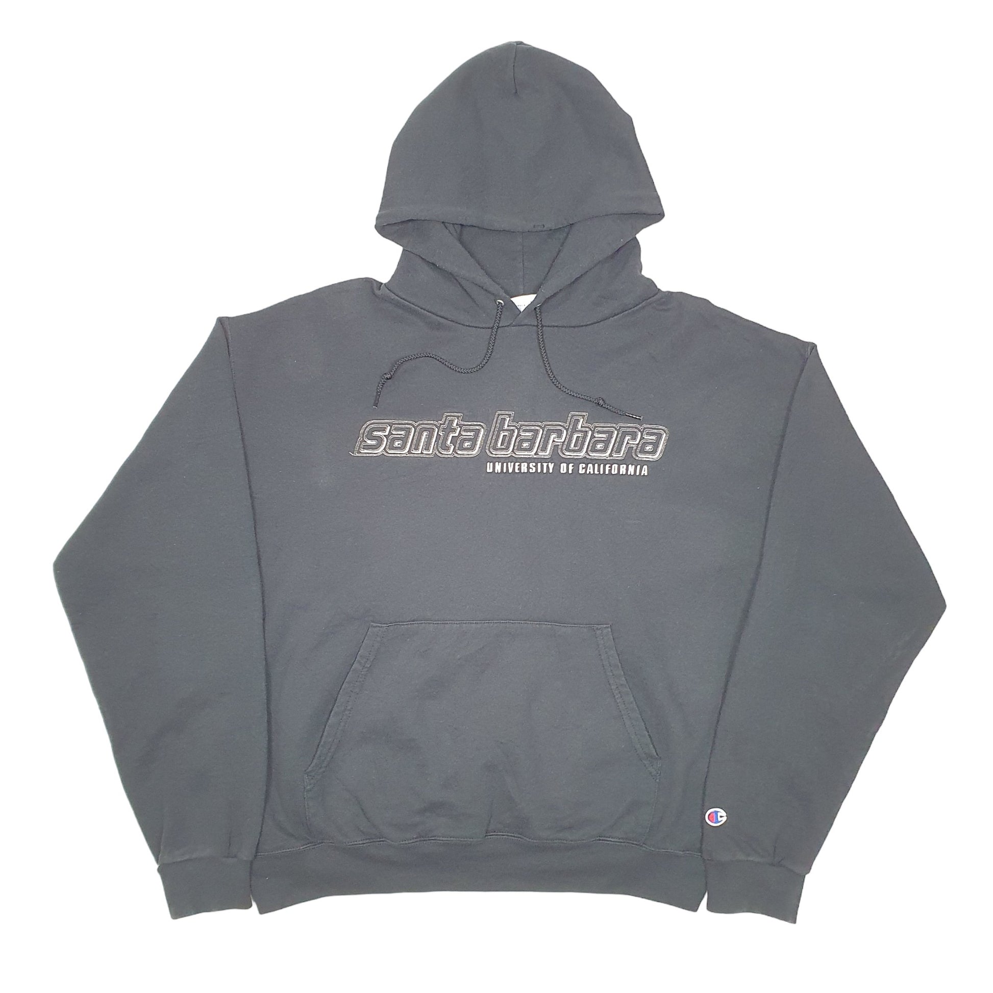Mens Black Champion Santa Barbara University Of California Hoodie Jumper
