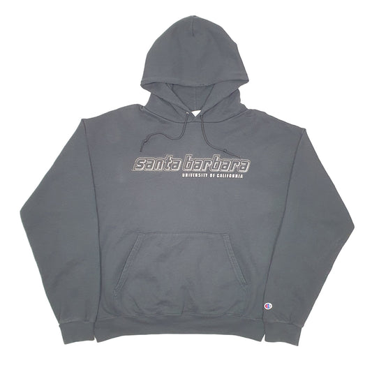Mens Black Champion Santa Barbara University Of California Hoodie Jumper