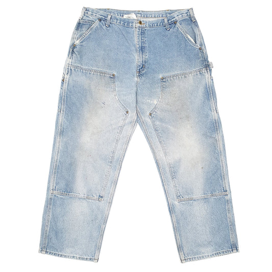 Mens Blue Carhartt Carpenter Double Knee B73 JeansW40 L30