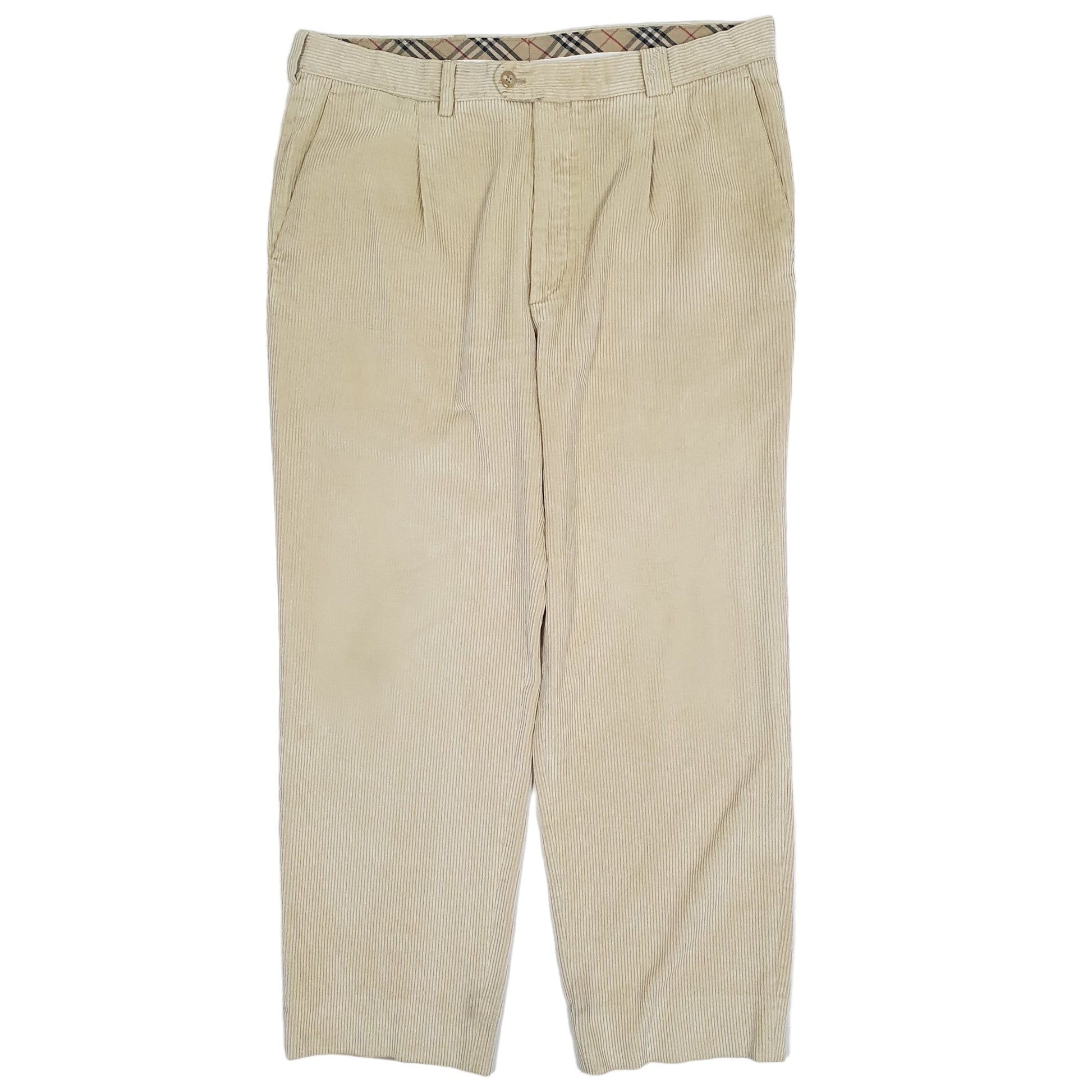 Mens Cream Burberry  Corduroy Trousers