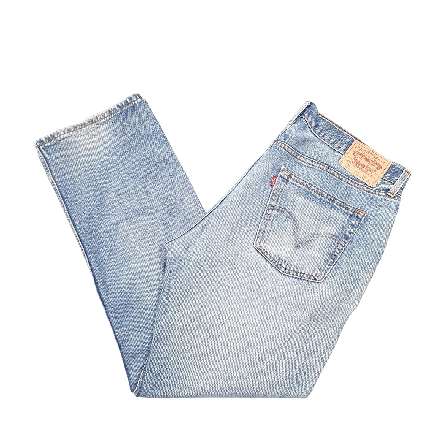 Mens Blue Levis Straight 581 JeansW40 L30